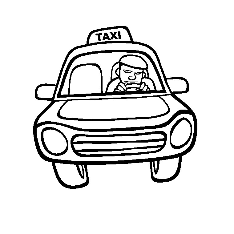 Taxi en mouvement sur une route urbaine