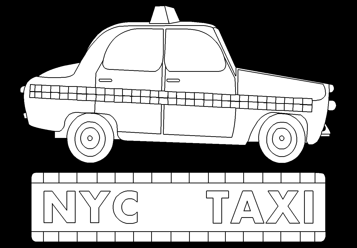 Taxi en attente sur une rue animée de la ville