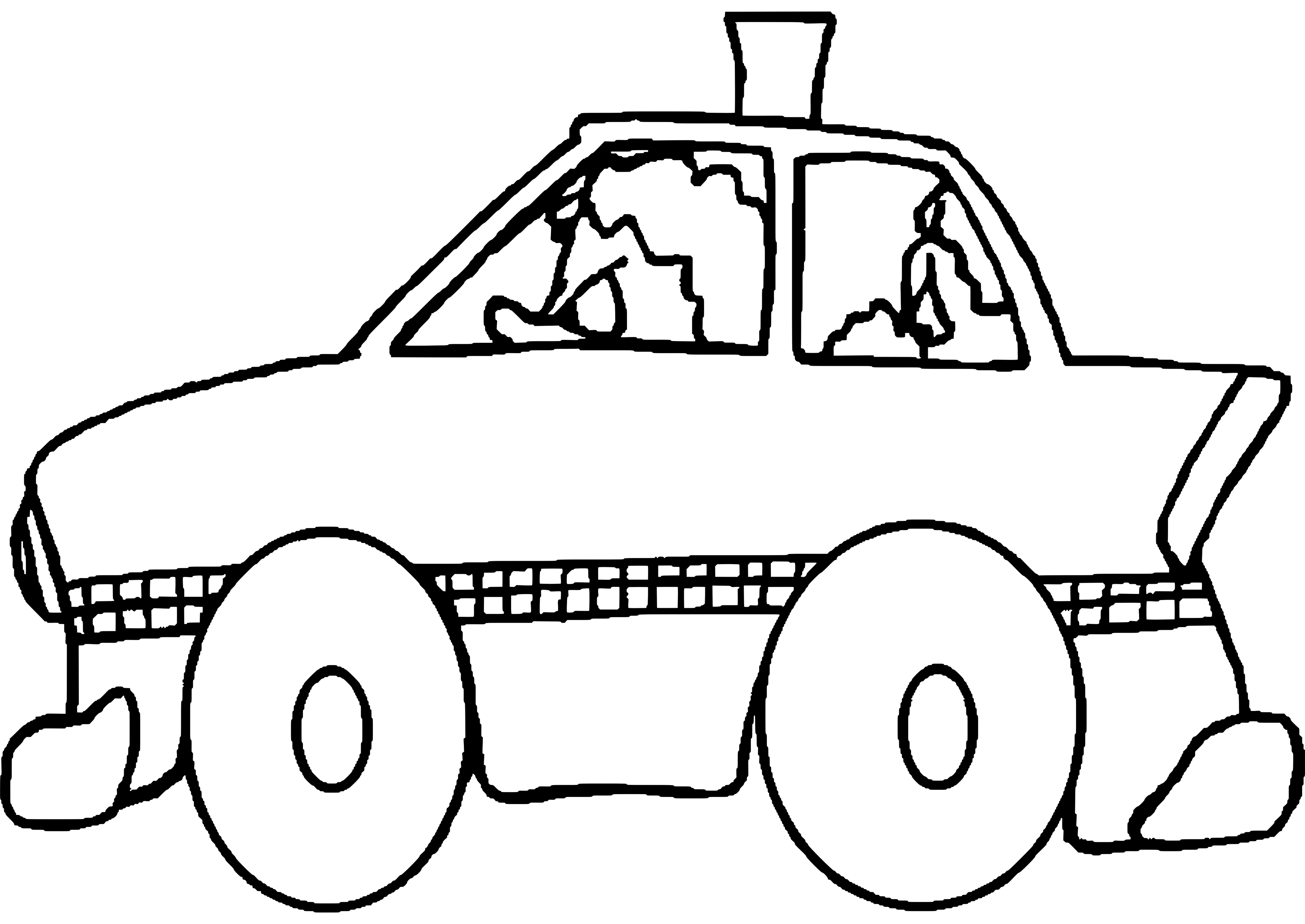 Un taxi classique sur une route animée