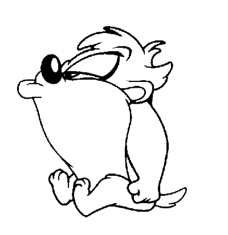 Coloriage de Taz en pleine action avec un fond dynamique