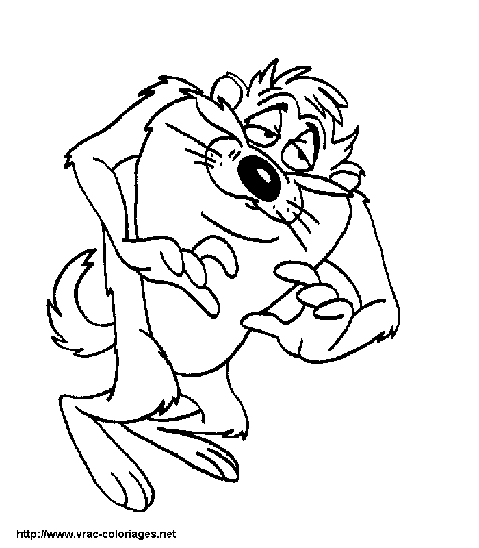 Taz en pleine action avec un sourire malicieux