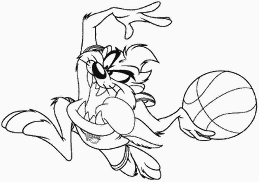 Coloriage de Taz en pleine action avec un fond simple