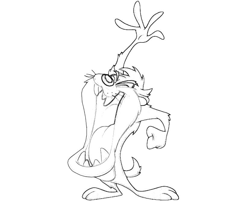 Taz en pleine action, entouré d’un décor animé