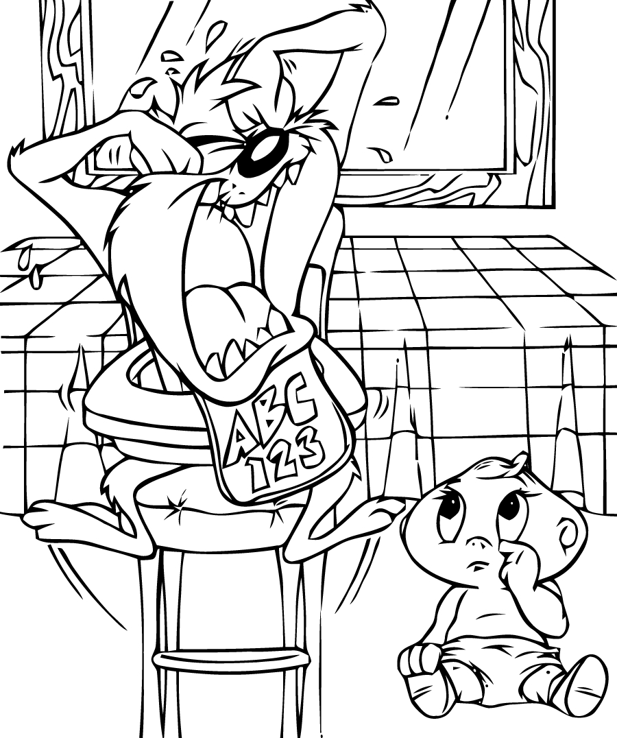 Taz en pleine action, déchaîné dans un décor ludique