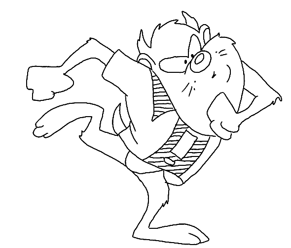 Taz en pleine action, déchaîné dans un décor ludique
