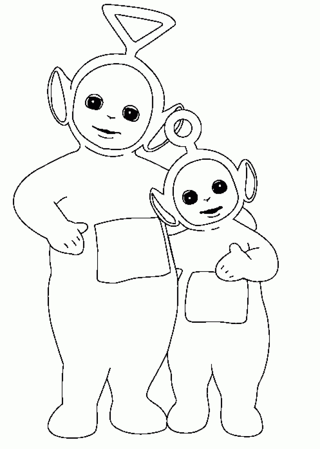 Les Teletubbies s’amusent sous le soleil dans un paysage verdoyant