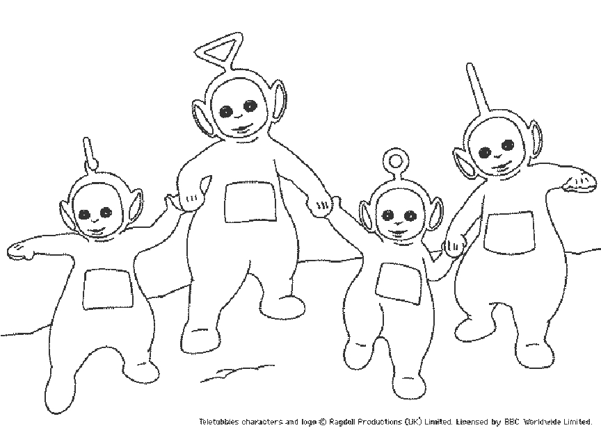 Les Teletubbies profitent d'une journée ensoleillée dans leur prairie