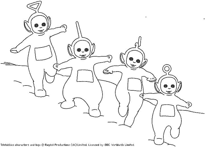 Les Teletubbies dans un moment de joie au soleil