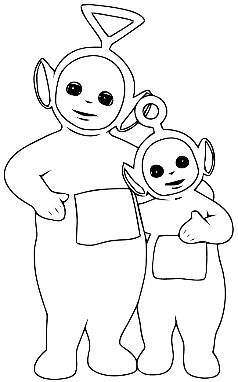 Les Teletubbies jouant joyeusement dans un paysage verdoyant