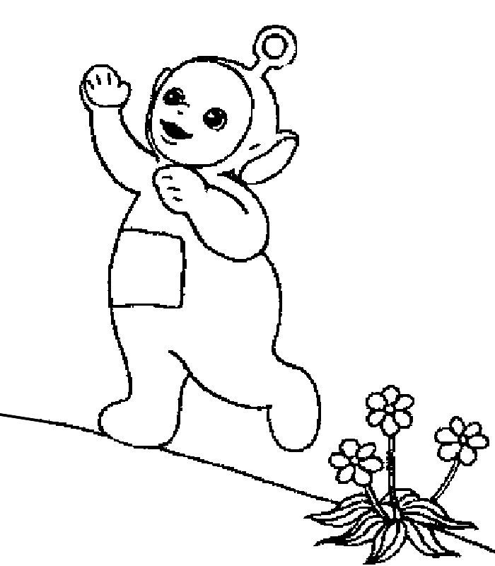 Les Teletubbies jouant dans un paysage verdoyant