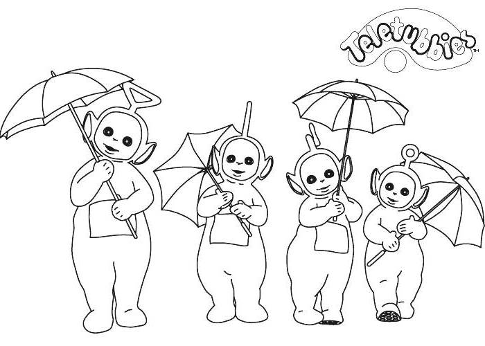Les Teletubbies jouant dans un paysage verdoyant Les Teletubbies jouant dans un paysage verdoyant