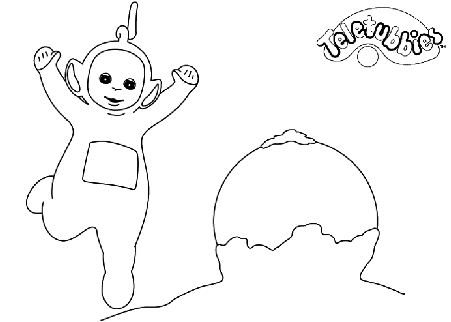Les Teletubbies jouant dans un paysage ensoleillé