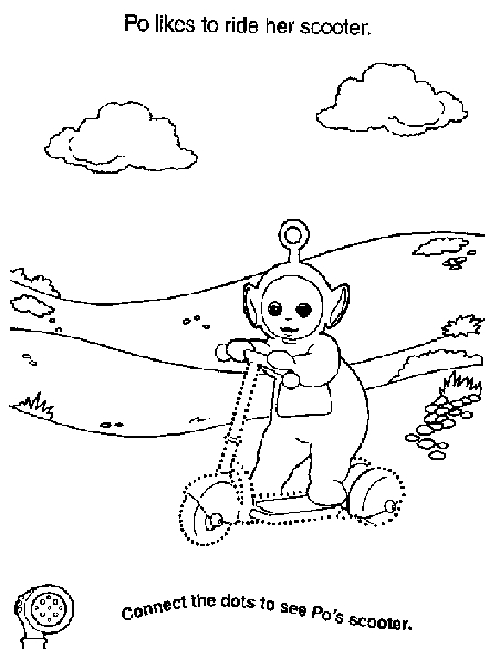 Les Teletubbies jouant dans un paysage verdoyant