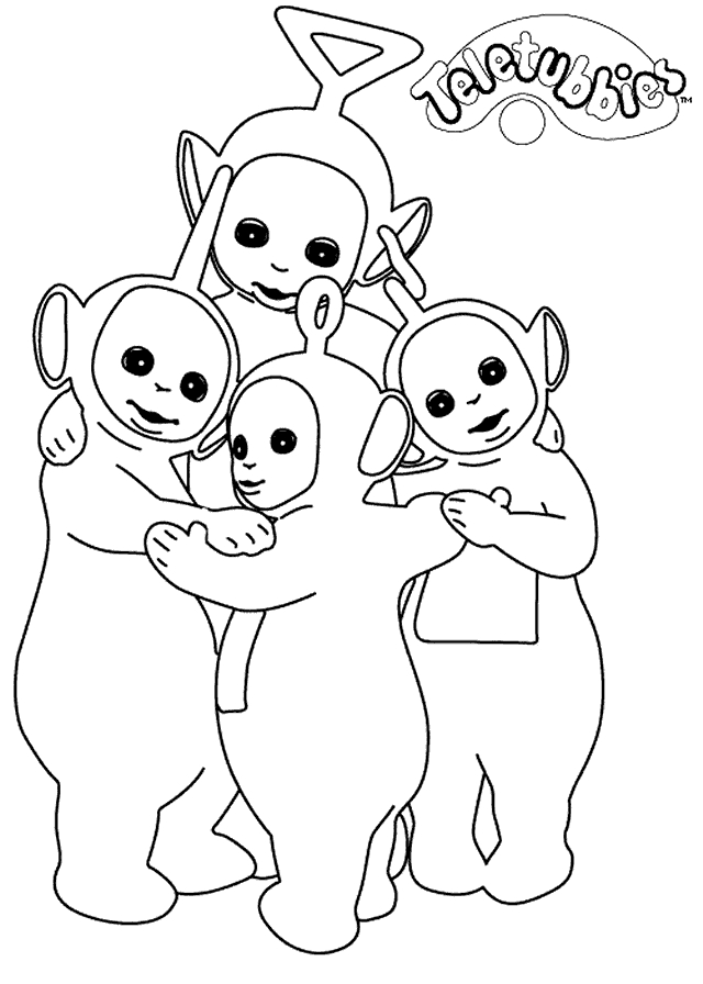 Les Teletubbies jouant dans un paysage verdoyant