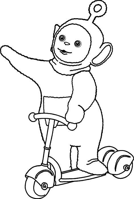 Les Teletubbies jouant dans un paysage de collines verdoyantes