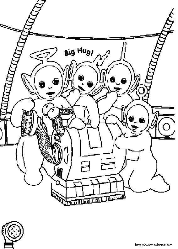 Les Teletubbies jouant dans un paysage verdoyant