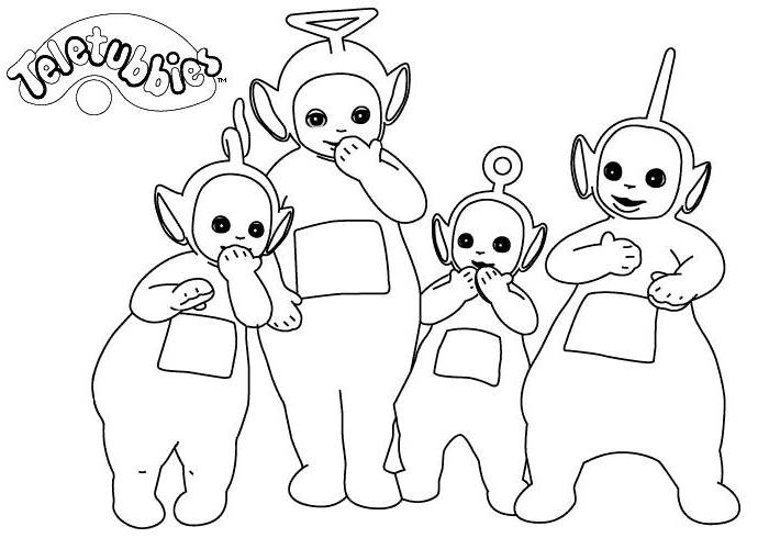 Les Teletubbies en pleine activité dans un paysage verdoyant Les Teletubbies en pleine activité dans un paysage verdoyant