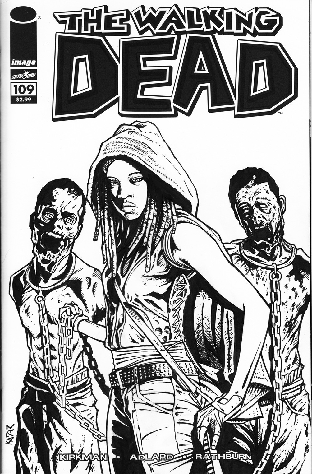 Coloriage de Rick Grimes dans une scène de survie apocalyptique Coloriage de Rick Grimes dans une scène de survie apocalyptique