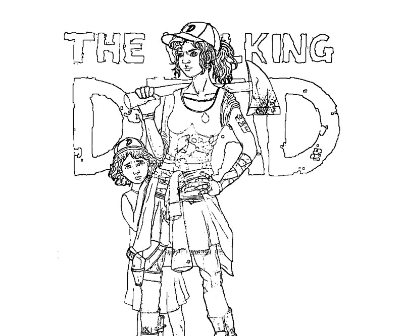 Coloriage de Rick Grimes avec son revolver dans un décor post-apocalyptique Coloriage de Rick Grimes avec son revolver dans un décor post-apocalyptique