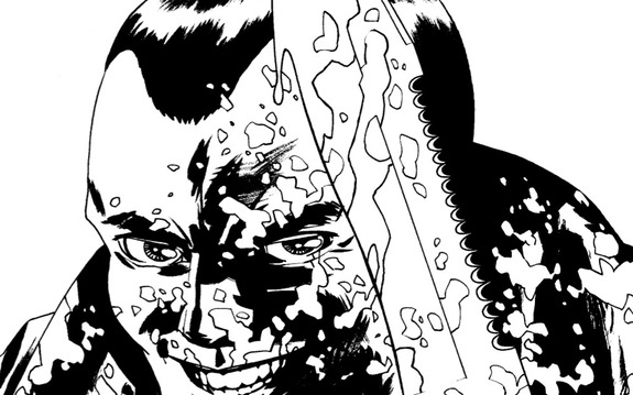 Coloriage de personnages de The Walking Dead dans un décor apocalyptique Coloriage de personnages de The Walking Dead dans un décor apocalyptique