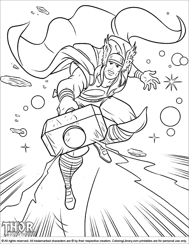 Thor brandissant son marteau dans un paysage mystique