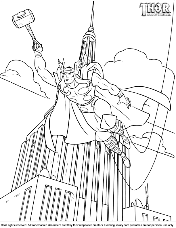 Thor en pleine action avec son marteau dans un décor mythique