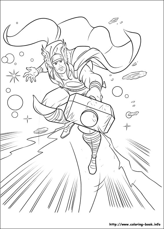 Thor brandissant son marteau dans un paysage dynamique