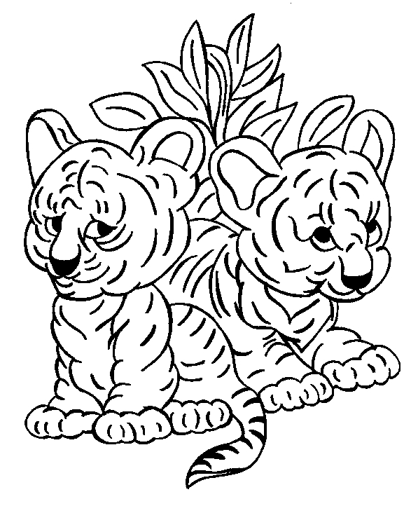 Coloriage d'un tigre majestueux dans son habitat naturel