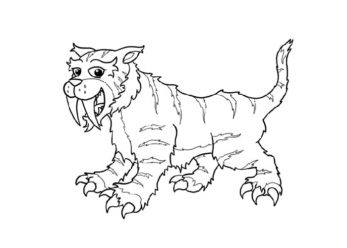 Coloriage d'un tigre majestueux dans son habitat naturel