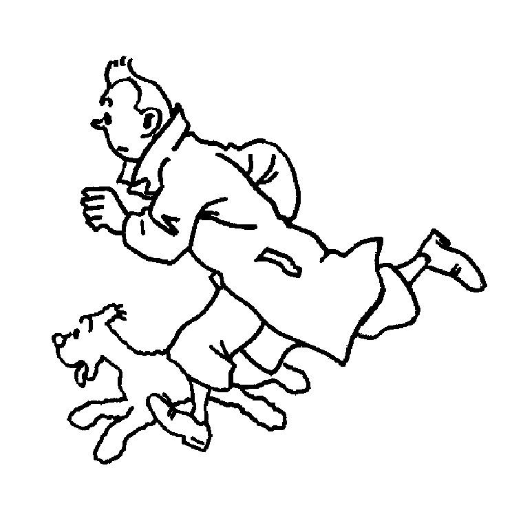 Tintin et le capitaine Haddock en pleine aventure sur un quai animé