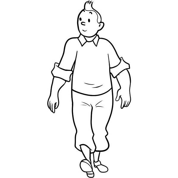 Tintin et Milou explorent une scène d'aventure en extérieur