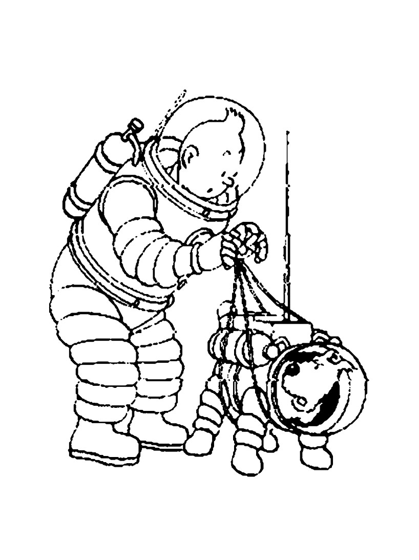 Tintin et Milou en pleine aventure dans un décor mystérieux
