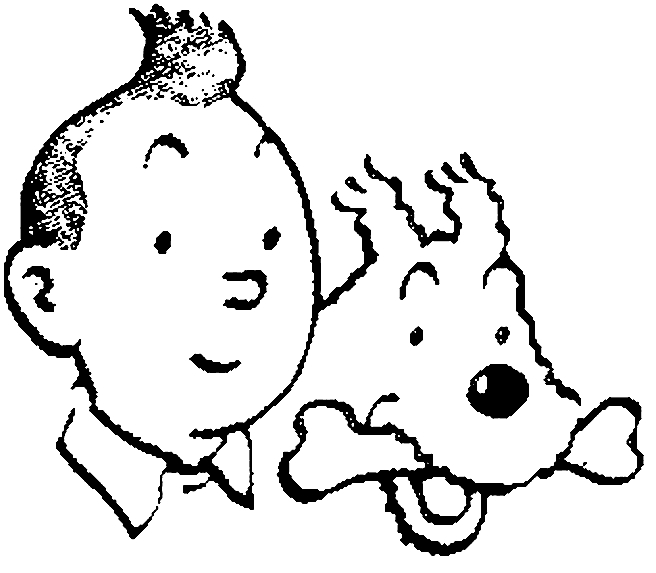 Tintin et Milou explorent un paysage mystérieux