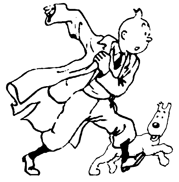 Tintin et Milou explorent un décor mystérieux