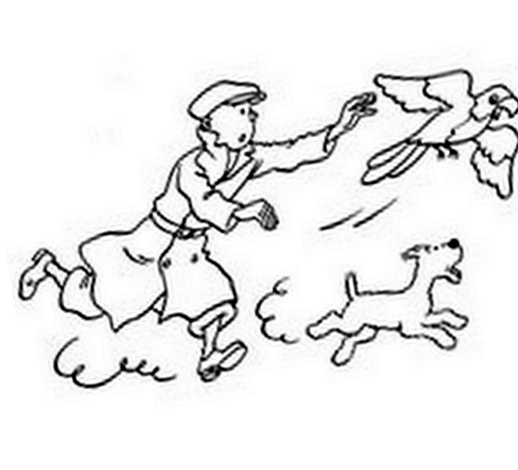Tintin et Milou en pleine aventure sur une plateforme