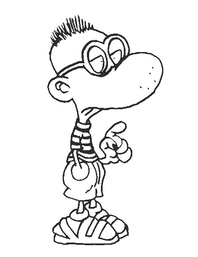 Titeuf en train de dessiner un personnage dans son univers coloré