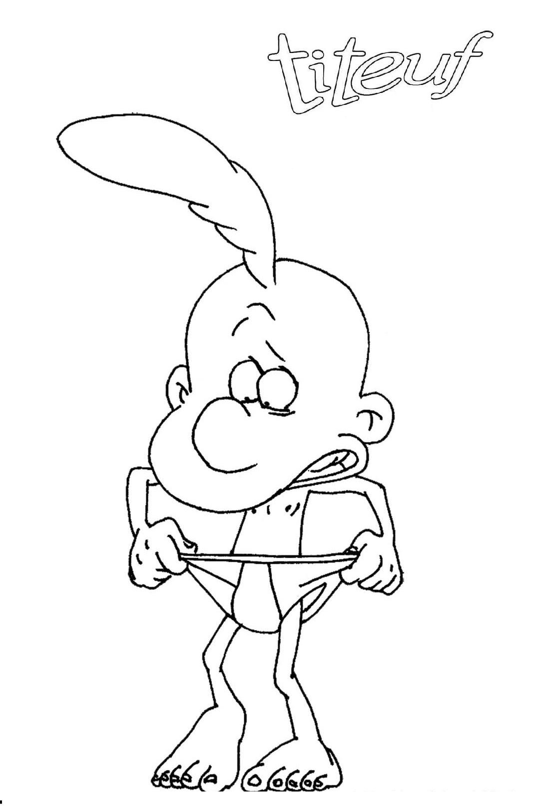 Titeuf en pleine activité de coloriage avec ses amis
