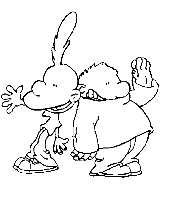 Coloriage de Titeuf en pleine aventure dans un décor ludique