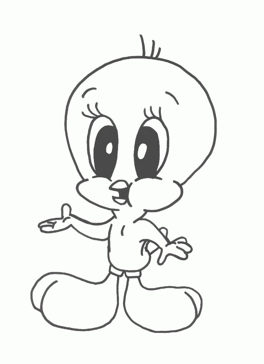 Titi et Grosminet en pleine aventure sur un fond simple