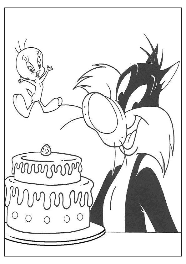 Titi et Grosminet s'amusent dans un décor animé