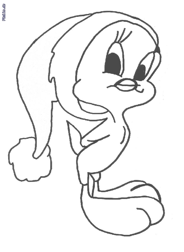 Coloriage de Titi et Grosminet en plein jeu dans le jardin