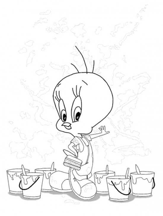 Titi et Grosminet en pleine aventure sous un ciel paisible