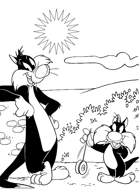 Titi et Grosminet dans un moment de complicité ludique