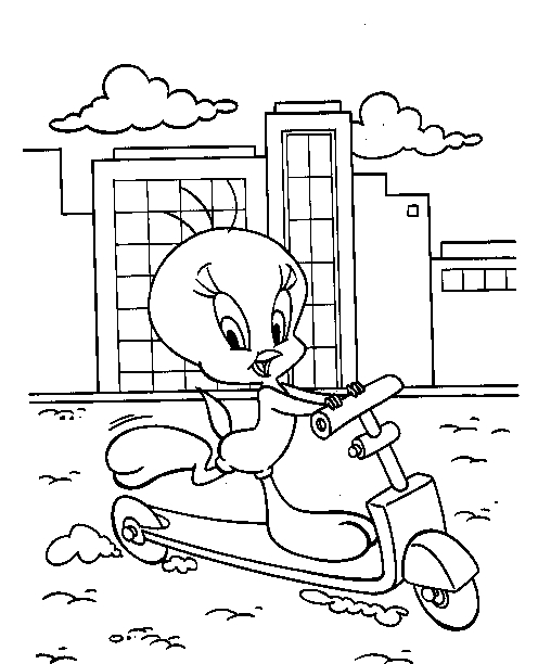 Titi et Grosminet en pleine aventure dans un décor animé