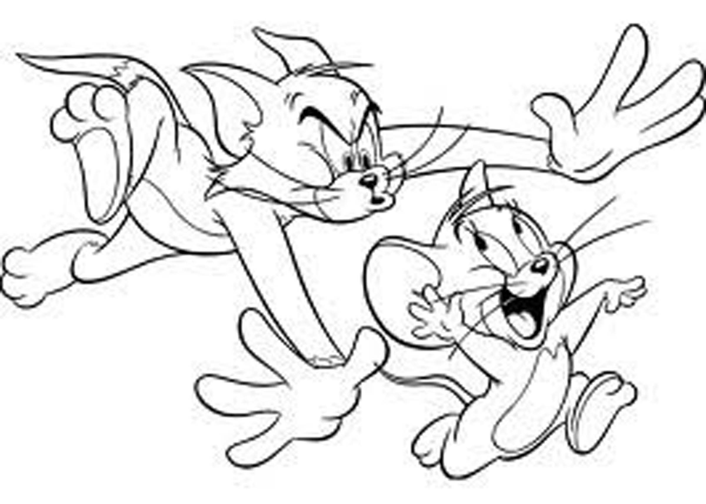 Tom et Jerry en pleine poursuite dans un décor animé