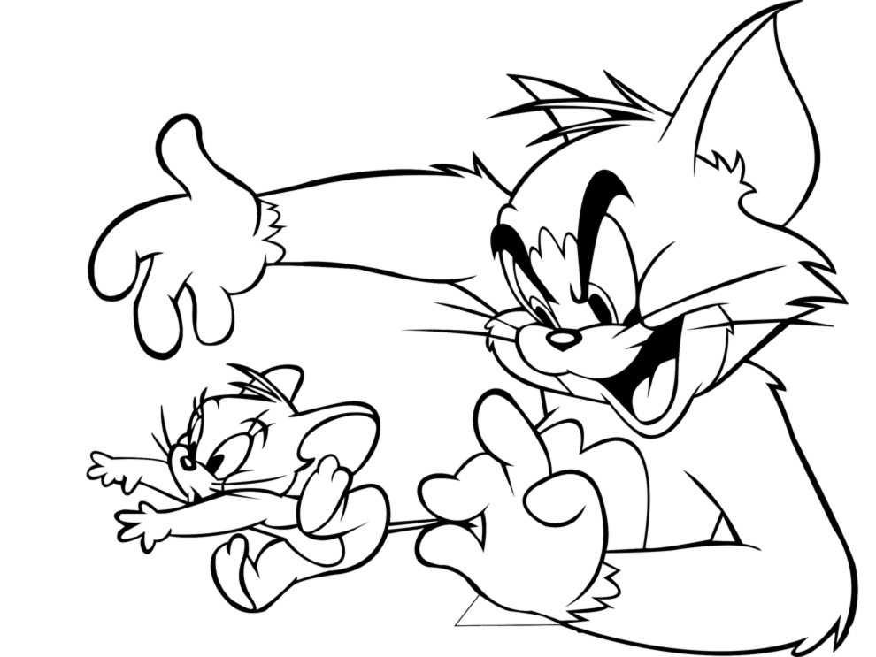 Tom et Jerry se poursuivent dans une scène de comédie animée