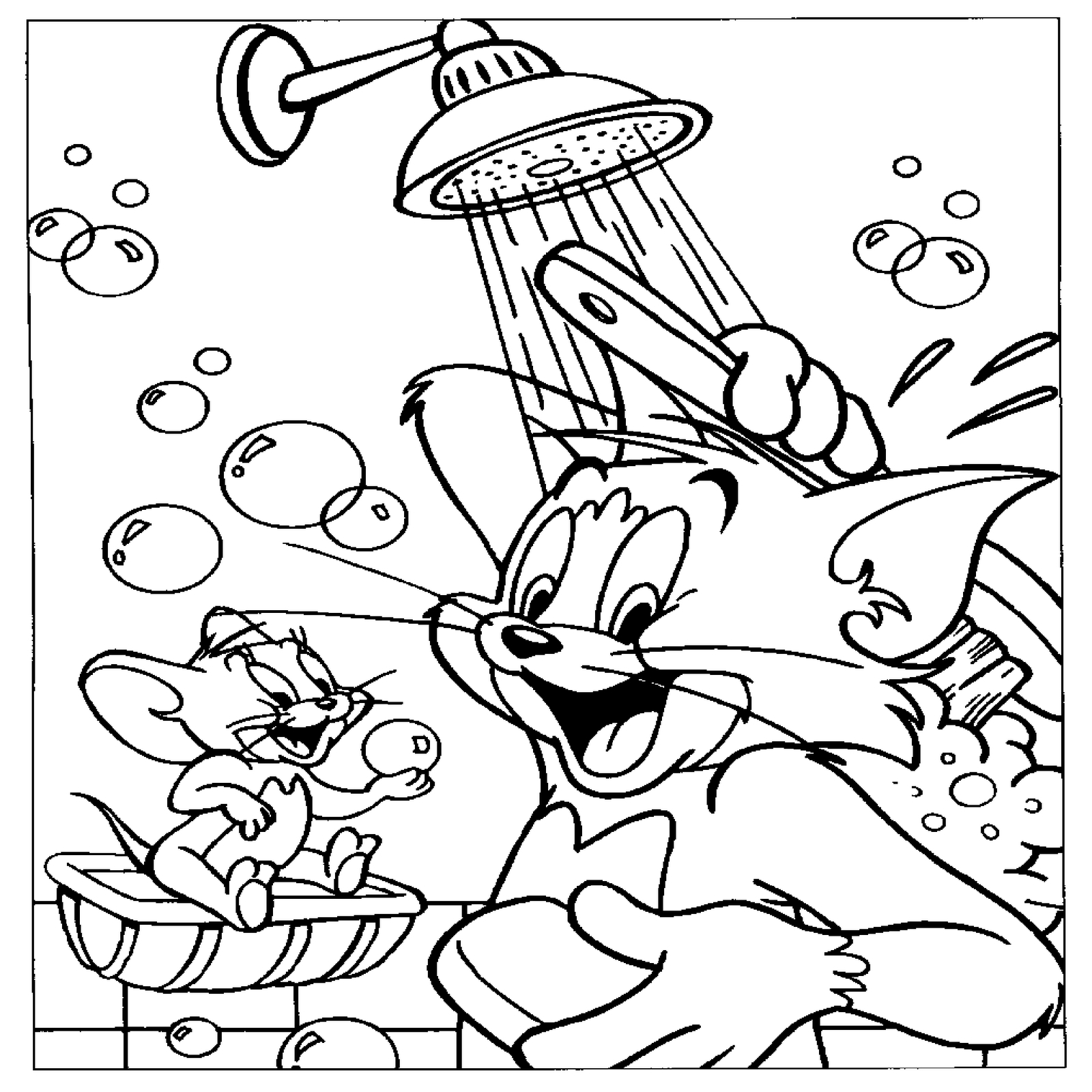 Tom et Jerry en pleine poursuite dans un décor ludique