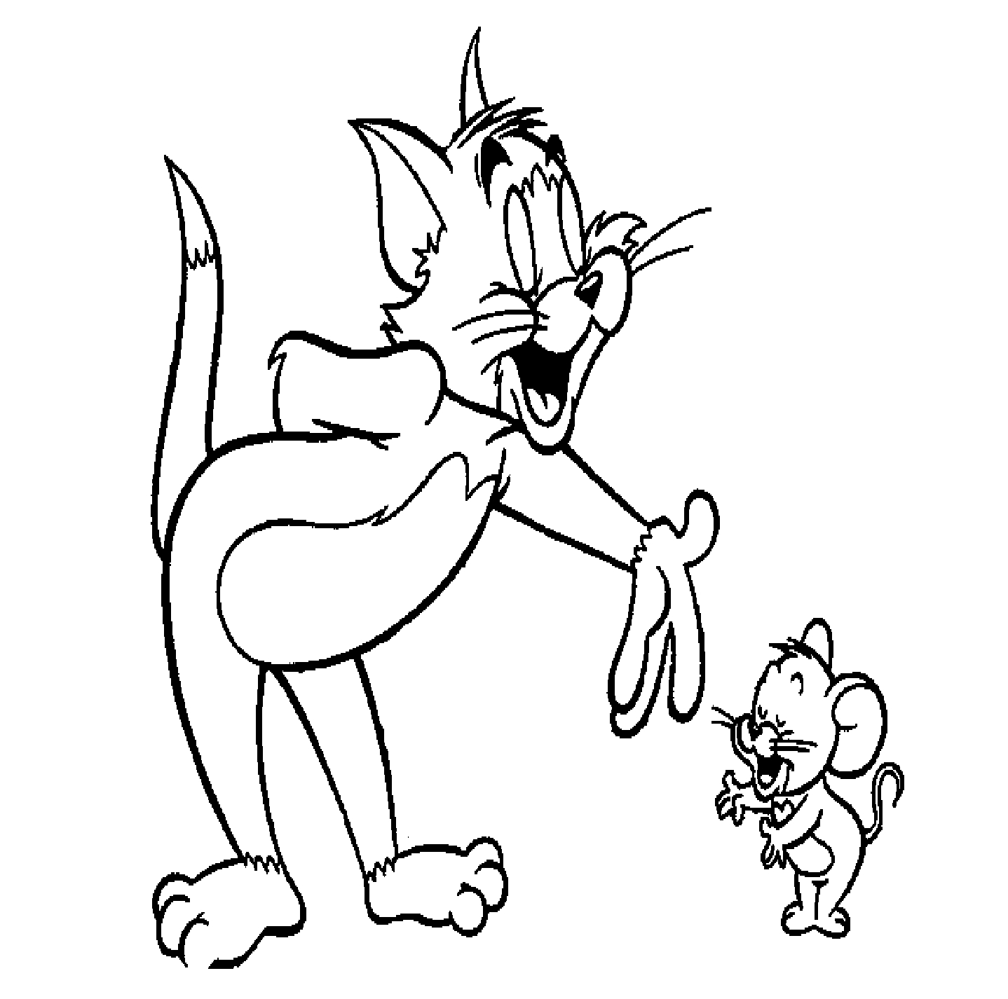Tom et Jerry en pleine course dans un décor animé