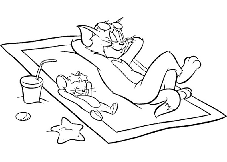 Tom et Jerry en pleine poursuite dans un décor simple