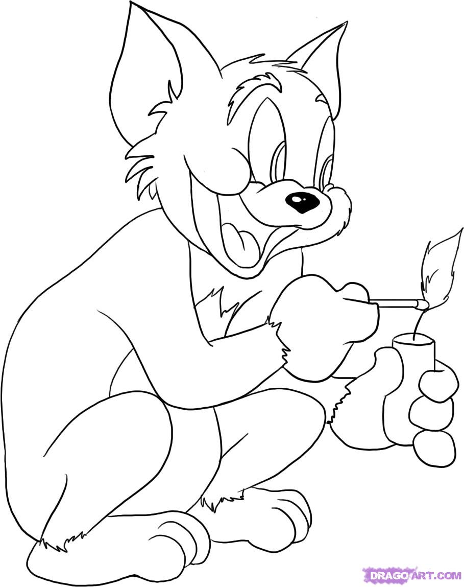 Tom et Jerry dans une scène de poursuite en extérieur